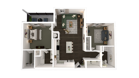 a1 floor plan  1 bedroom with 2 baths  129